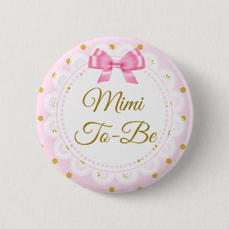 botón Mimi para ser Baby Shower Rosado y Oro