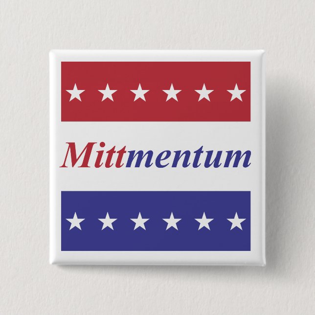 botón "Mittmentum" de Mitt Romney (Anverso)