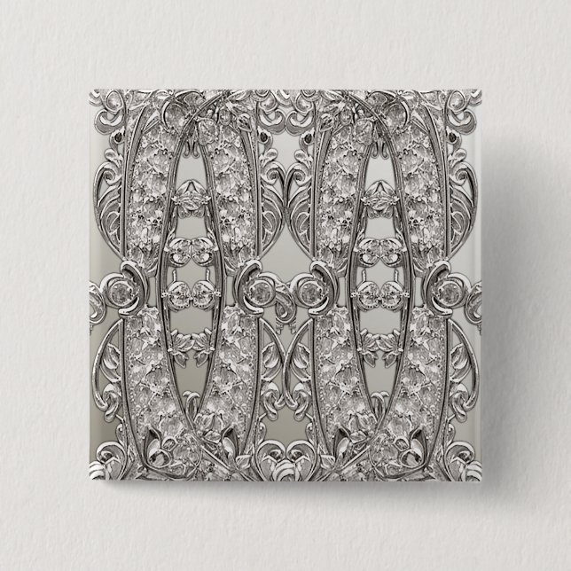 Botón moderno ornamentado de plata (Anverso)