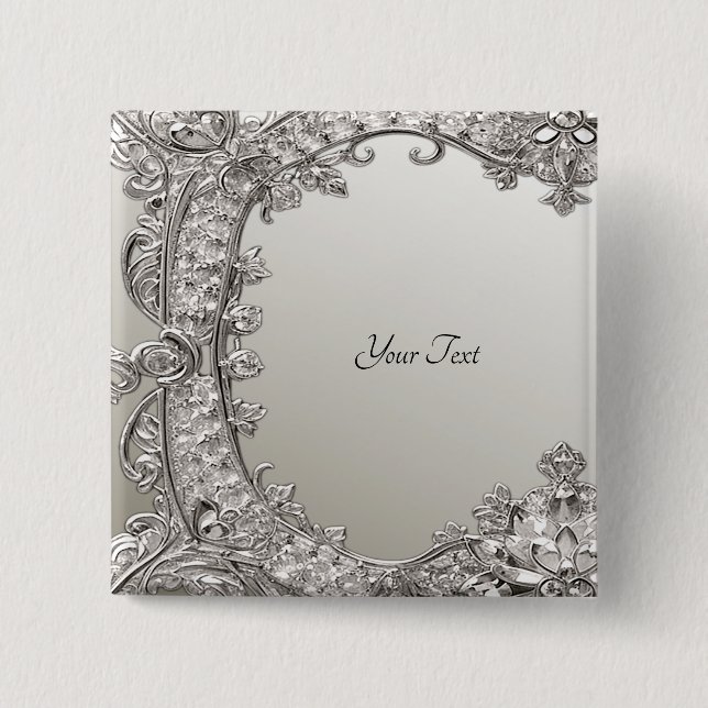 Botón moderno ornamentado de plata (Anverso)