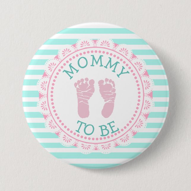 Botón Mommy to Be Baby Shower (Anverso)