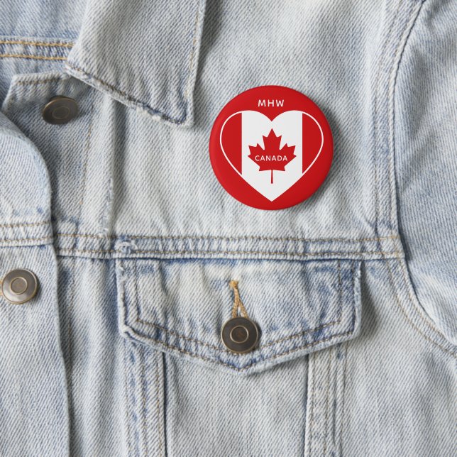 botón monograma del personalizado de amor de Canad (In situ)