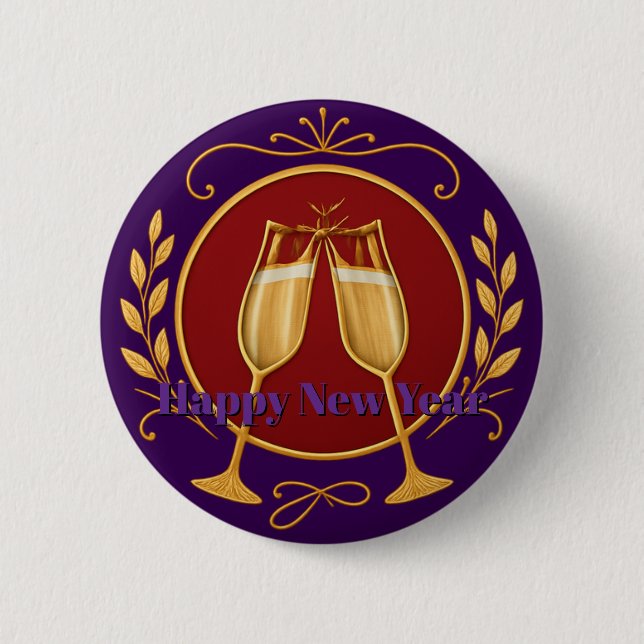 Botón Morado - Feliz Año Nuevo (Anverso)