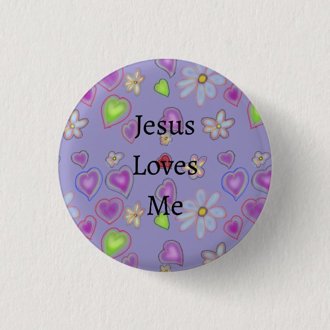 Botón Morado Jesús Me Ama (Anverso)