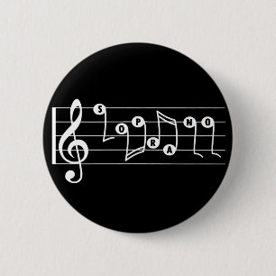 Botón musical del cantante del soprano (negro)
