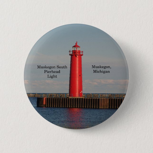 Botón Muskegon South Pierhead Light (Anverso)