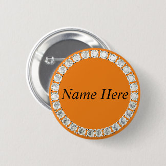 botón naranja diamantes de imitación de personaliz