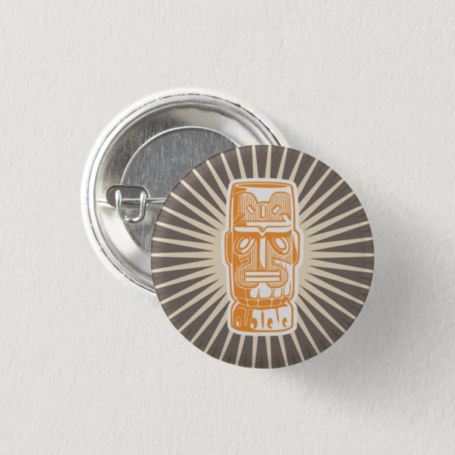 Botón Naranja Hombre Tiki (Anverso y reverso)