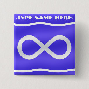 Botón nativo de la bandera de Metis del arte del