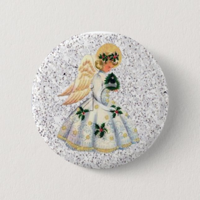 botón Navidades de ángel Purpurinoso Plateado boni (Anverso)