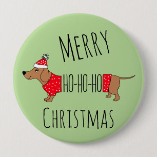 botón Navidades de Dachshund