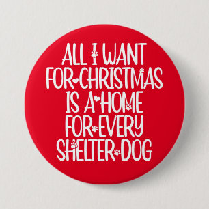botón Navidades de perros de refugio
