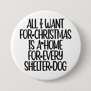 botón Navidades de perros de refugio