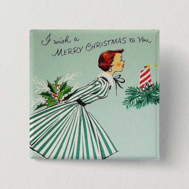 Botón Navidades retro vintage (Anverso)