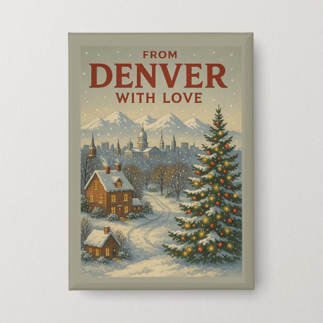 Botón Navideño De Denver Con Amor (Anverso)