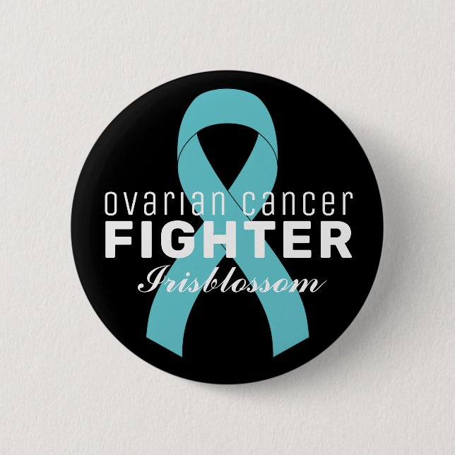 botón negro de cinta de cáncer de ovario (Anverso)