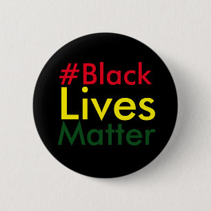 Botón negro de Hashtag Rasta de la materia de las