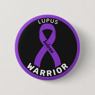 botón negro de la cinta del guerrero del lupus
