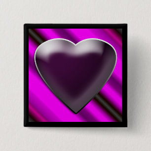 Botón negro del corazón