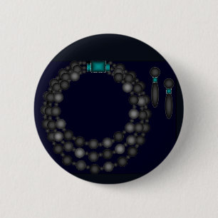 Botón negro del diseño de la perla