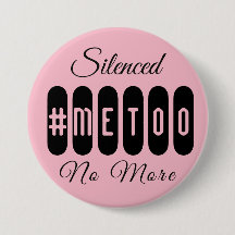 Botón negro del #MeToo y rosado simple