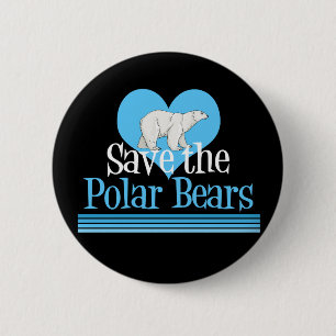 Botón negro del oso polar blanco