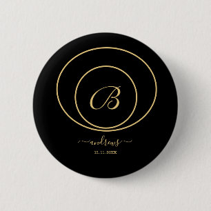 Botón negro dorado personalizado