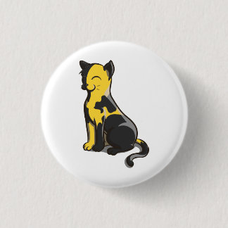 Botón negro y amarillo del gato del oro de Ancap