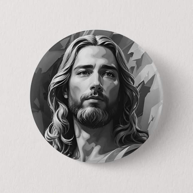 Botón Negro y Blanco de Jesús (Anverso)