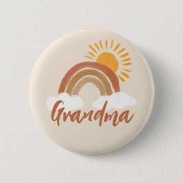 Botón Neutral de título de Baby Shower para la abu