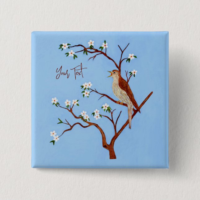 Botón Nightingale con texto de Personalizable (Anverso)