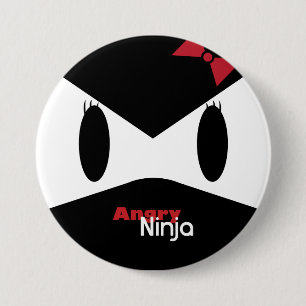 Botón Ninja Lady enojada