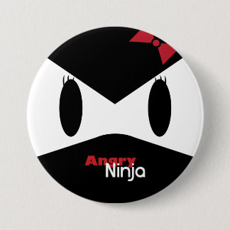 Botón Ninja Lady enojada