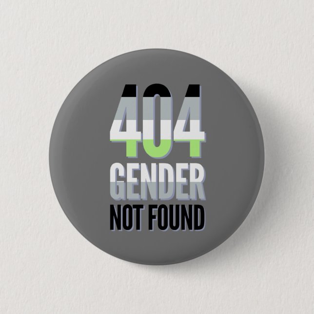 Botón no encontrado del orgullo de Agender de 404 (Anverso)