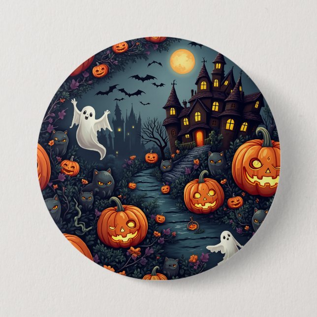 botón nocturno adorable de Halloween (Anverso)