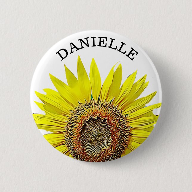 botón Nombre de girasol personalizado (Anverso)