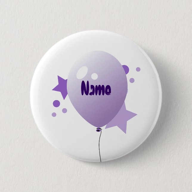 botón Nombre de globo de Fiesta violeta (Anverso)