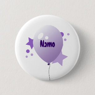 botón Nombre de globo de Fiesta violeta