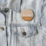 botón Novia de bloque de color de Rubor<br><div class="desc">Moderno y mínimo botón de bloqueo de color con una hermosa tipografía. Personaliza tu fiesta de novias o cumpleaños.</div>