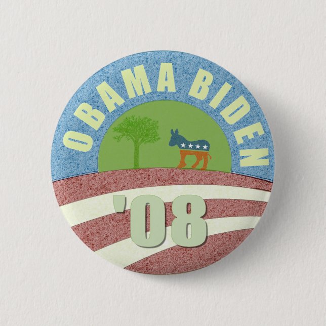 Botón Obama Biden Ve Verde '08 (Anverso)