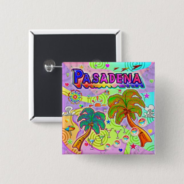 botón Objetivo de vacaciones de Pasadena (Anverso y reverso)