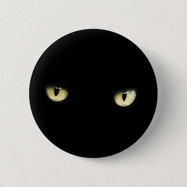 botón Ojos de gato negro de Halloween (Anverso)