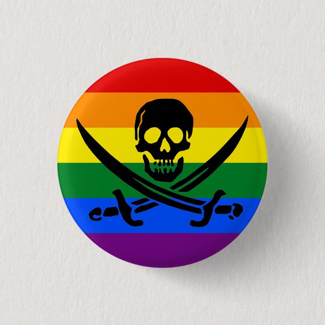 botón Orgullo pirata arco iris (Anverso)