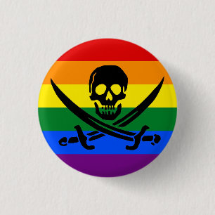 botón Orgullo pirata arco iris