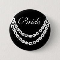 Botón orgulloso de la novia del collar simple de