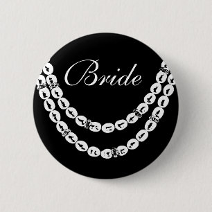 Botón orgulloso de la novia del collar simple de