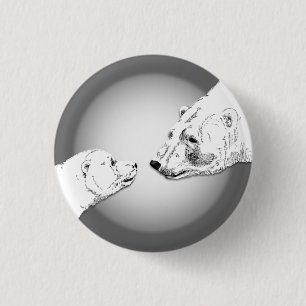 botón Oso Polar y botón Cub Pin botón Arte de vida