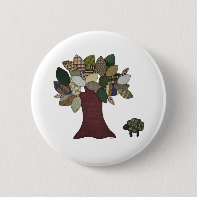 botón Ovino y árbol (Anverso)