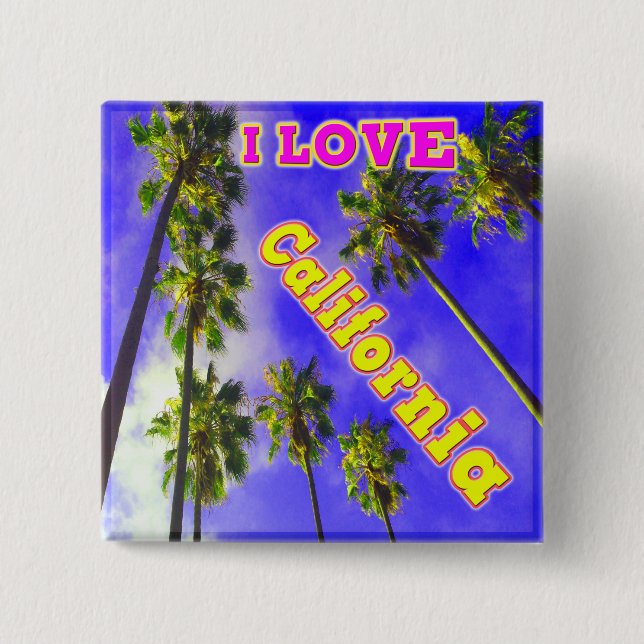 Botón "Palm Sky: me encanta California 1" (Anverso)