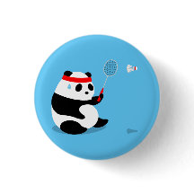 Botón Panda de Dulces de Badminton / Pin / Badge